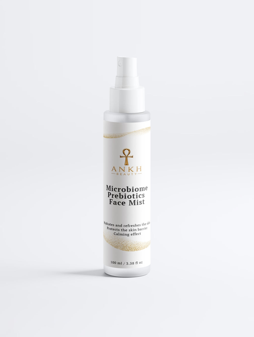 Ankh Beauty Microbiome Prebiotics Face Mist, spray bottle, front label