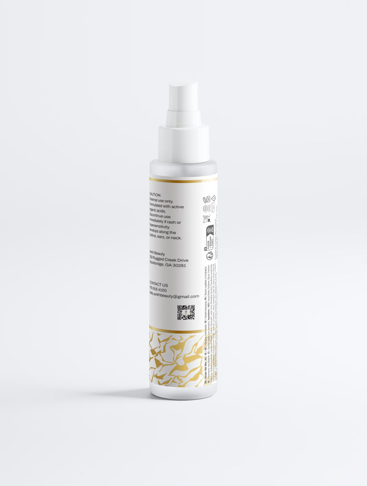 Ankh Beauty Keratin Shine Leave-In Hair Mist — back label, 100 ml