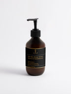 Ankh Beauty Silk Skin Body Serum, Spices & Sandalwood, pump bottle, front label