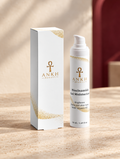 Niacinamide Gel Moisturiser, original Ankh Beauty packaging on warm ivory stone