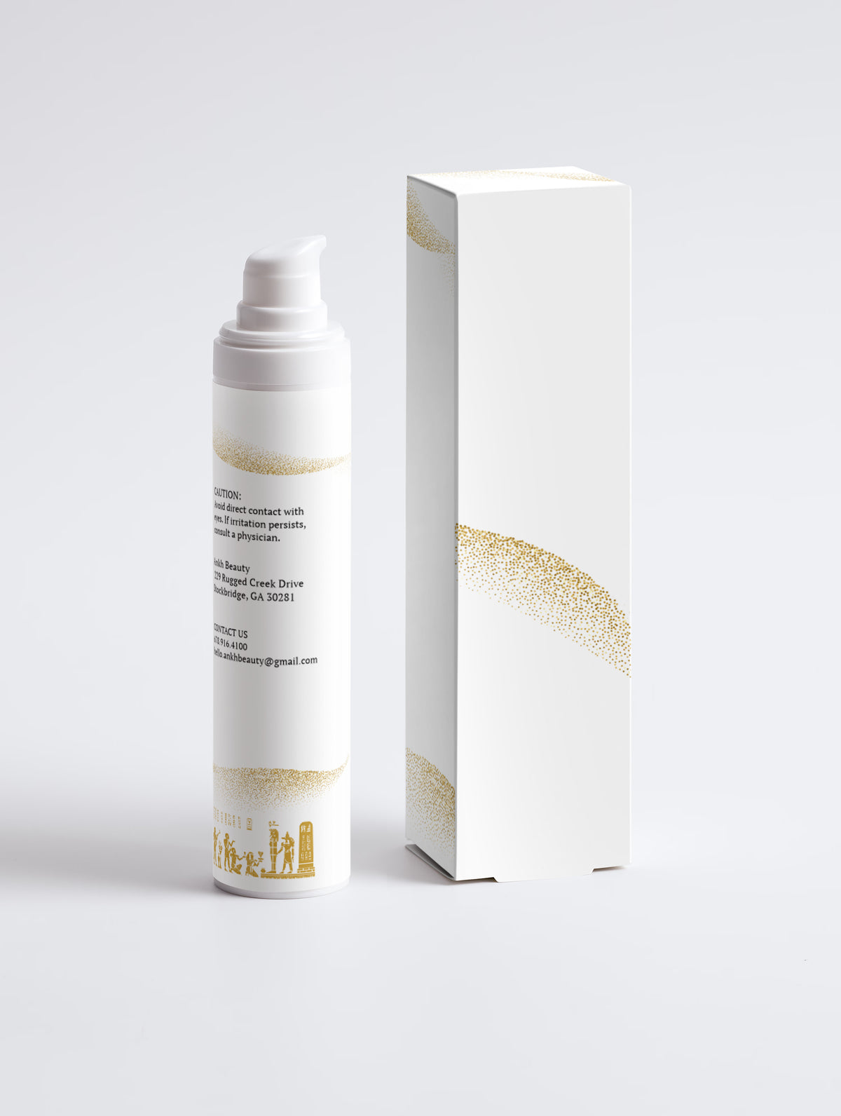 Ankh Beauty Niacinamide Gel Moisturiser, 50 ml pump bottle and box, back view