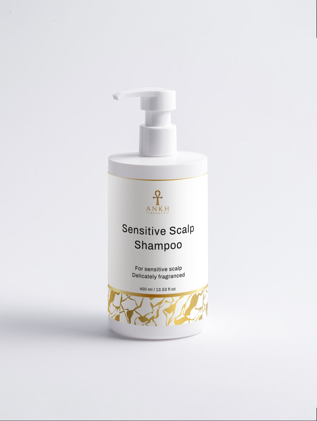 Ankh Beauty Sensitive Scalp Shampoo — front label, 400 ml