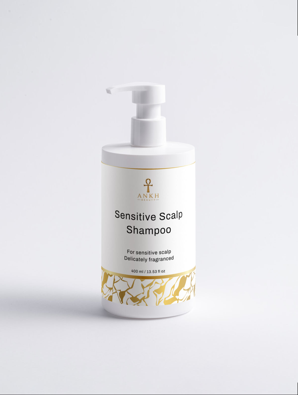 Ankh Beauty Sensitive Scalp Shampoo — front label, 400 ml