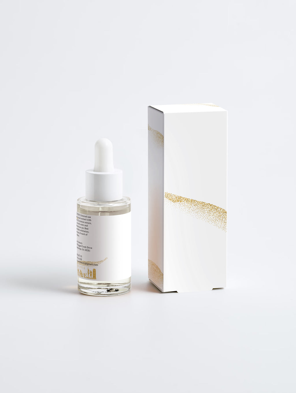 Ankh Beauty Bioactive Prebiotics Jelly Serum, dropper bottle and box, back view