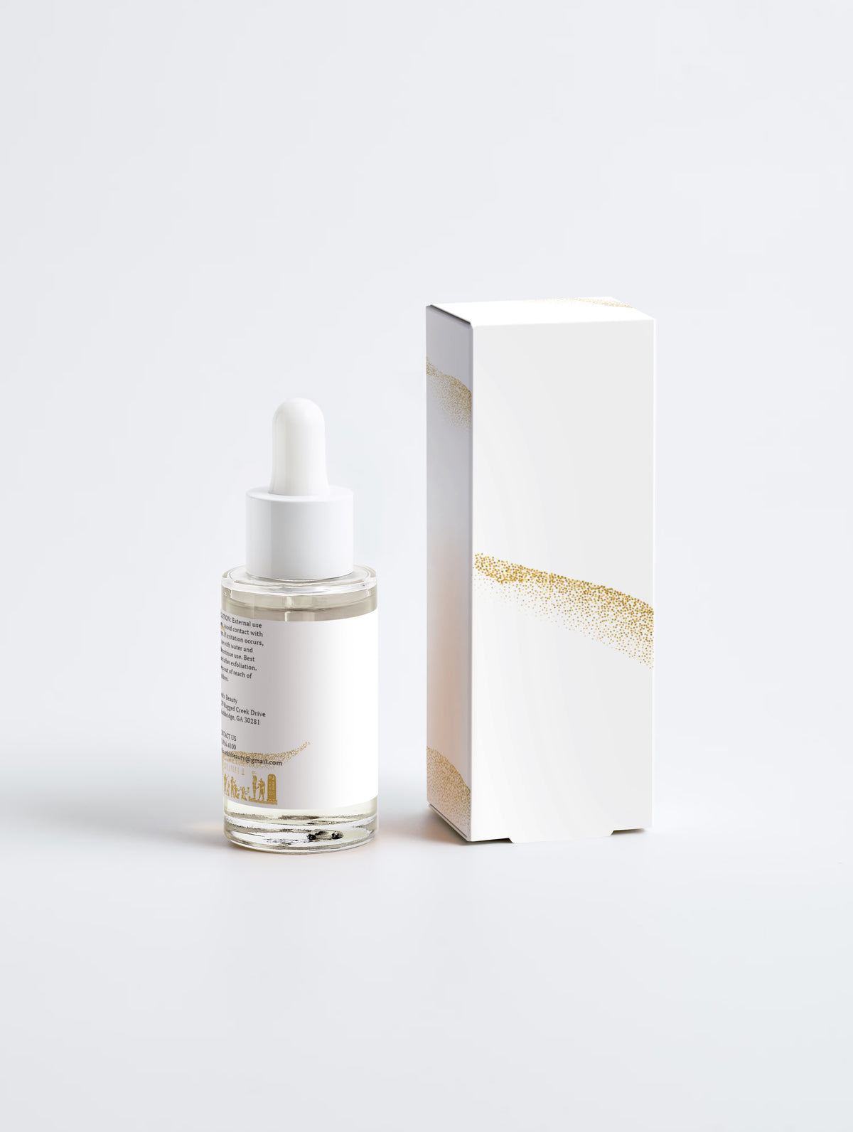 Ankh Beauty Bioactive Prebiotics Jelly Serum, dropper bottle and box, back view
