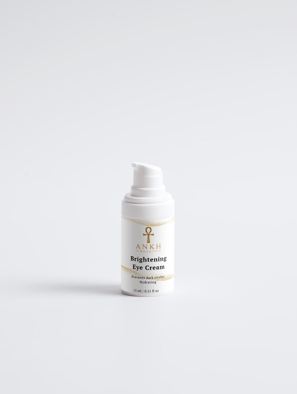 Ankh Beauty Brightening Eye Cream, pump bottle, front label