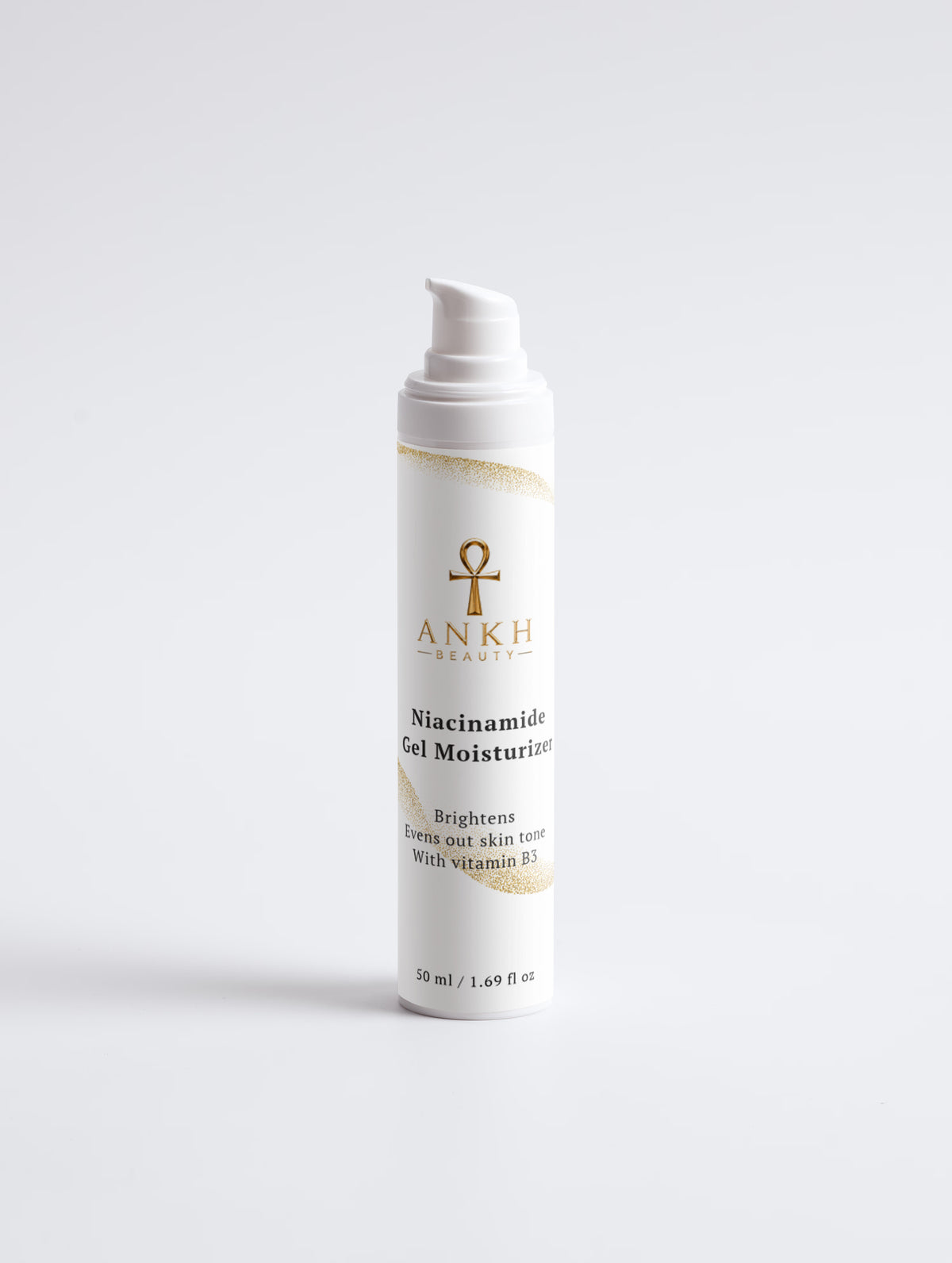 Ankh Beauty Niacinamide Gel Moisturiser, 50 ml pump bottle, front view